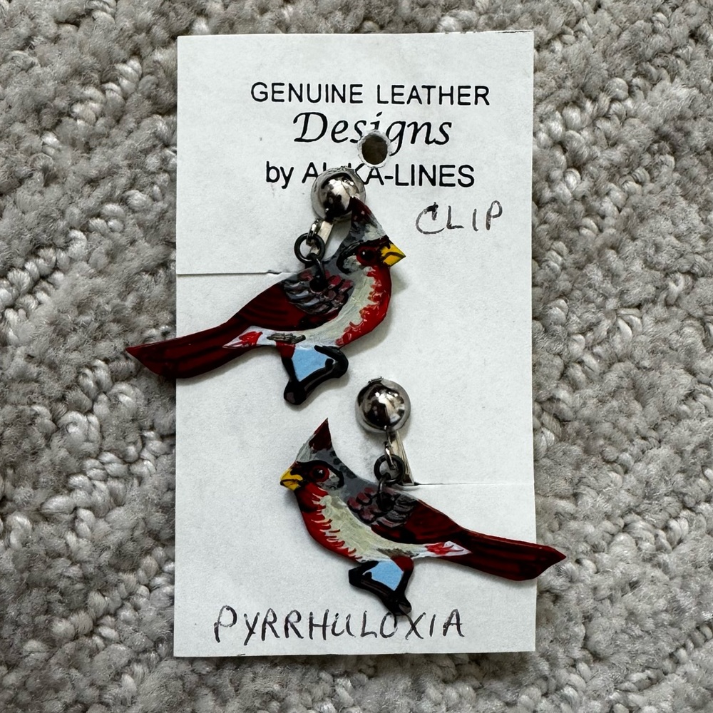 Desert Cardinal Clip-On Earrings